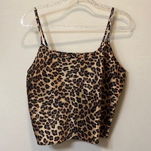 Leopard silk top.